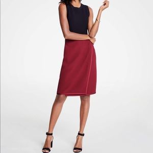 NWT Ann Taylor Red wrap pencil skirt